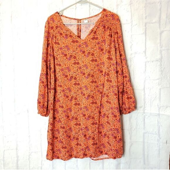 OLD NAVY Floral Popover Long-sleeve Dress - Picture 1 of 8